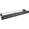 InLine Blank Patch Panel su ištraukiamu rėmeliu 19 colių 24 prievadai 1U juoda