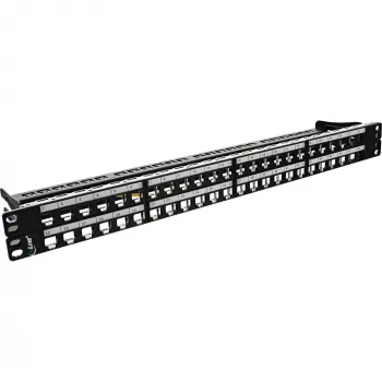 InLine Blank RJ45 Keystone skydelio plokštė 19 colių, 48 prievadų, 1U, juoda