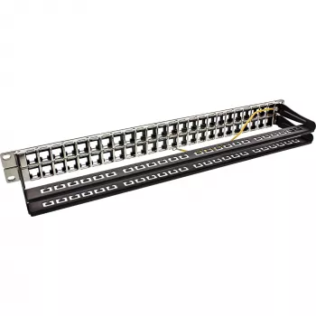 InLine Blank RJ45 Keystone skydelio plokštė 19 colių, 48 prievadų, 1U, juoda