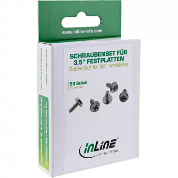 InLine varžtų rinkinys 3,5 inch kietiesiems diskams, ilgesnė versija 8 mm, 50 vnt. InLine 77783L