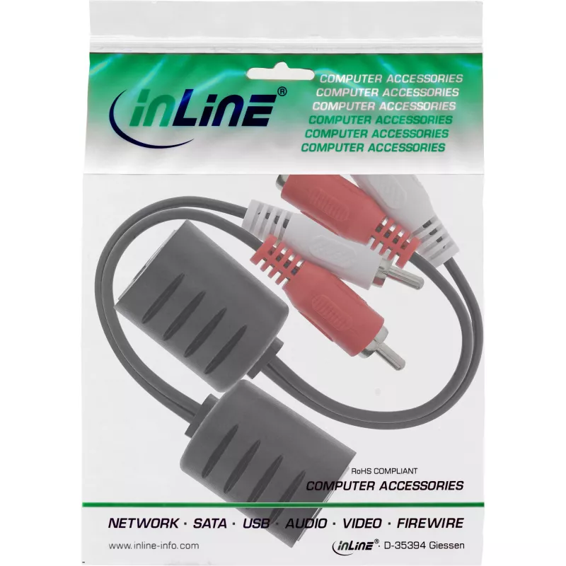 InLine RCA garso adapterių rinkinys per LAN / Ethernet / RJ45 2 vnt.