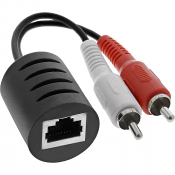 InLine RCA garso perdavimo per LAN / Ethernet / RJ45 kabelis komplektas iki 50 m