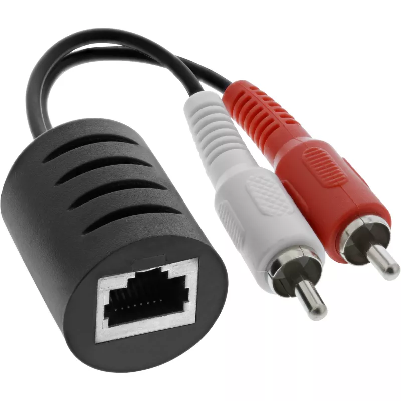 InLine RCA garso perdavimo per LAN / Ethernet / RJ45 kabelis komplektas iki 50 m