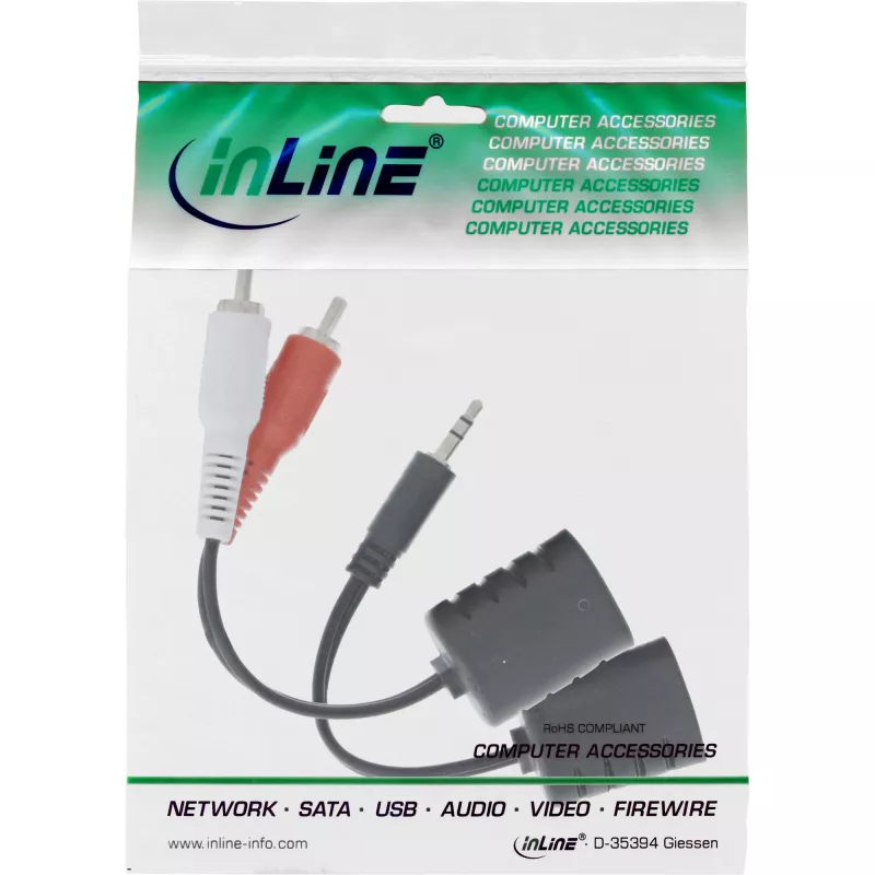 InLine RCA garso perdavimo per LAN / Ethernet / RJ45 kabelis komplektas iki 50 m