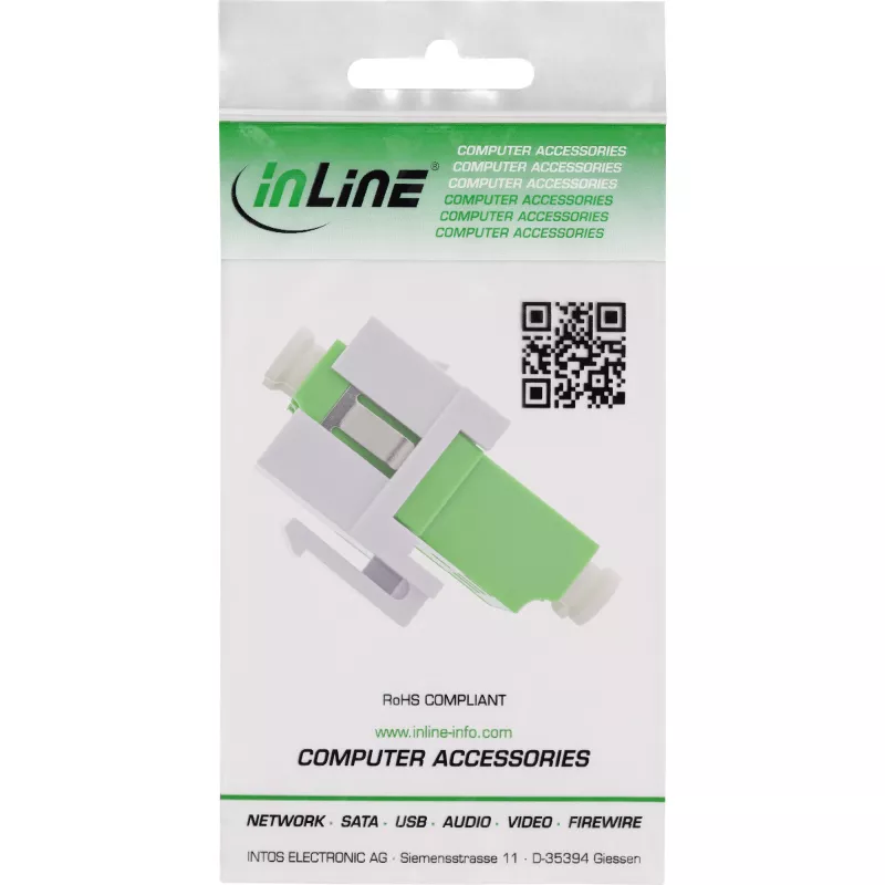 InLine 89988G LC duplex SM žalias skaidulinės optikos Keystone snap-in adapteris