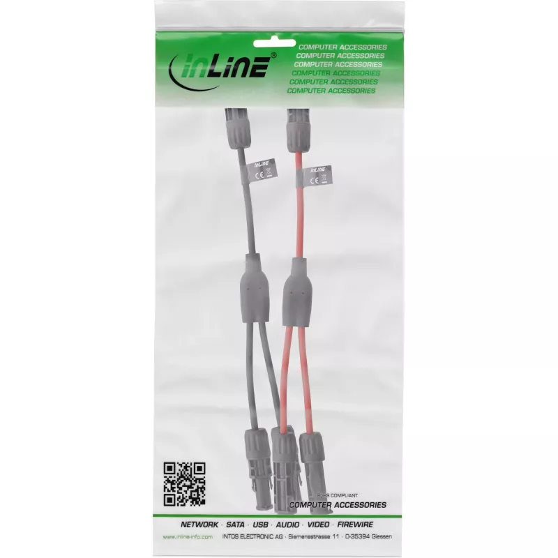 InLine 95020 saulės kabelių Y-skirstytuvas žemai/vidutinei/aukštai įtampai, 4 mm², 1500 V, 30 A, 0,36 m