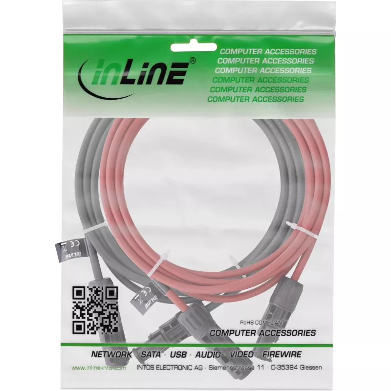 InLine 95405 vidutinės įtampos kabelis raudonas juodas 1500V 1m
