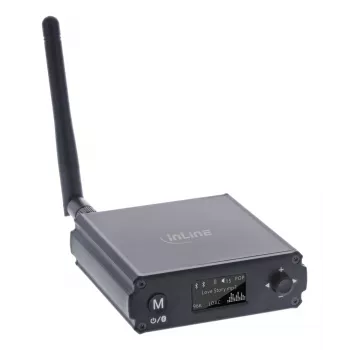 InLine Bluetooth 5.1 HiFi imtuvas ir USB DAC su LCD, 30 m diapazonas
