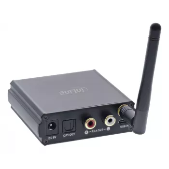 InLine Bluetooth 5.1 HiFi imtuvas ir USB DAC su LCD, 30 m diapazonas