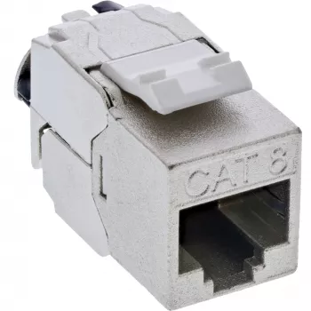 InLine B-76202Q Keystone modulis – plokščias pilkas RJ-45 lizdas, 14,5×31,8×19,4 mm