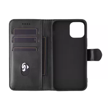Dėklas-piniginė eSTUFF ES67110011-BULK, skirtas iPhone 17 Pro Max, juodas, 3 kortelių kišenės