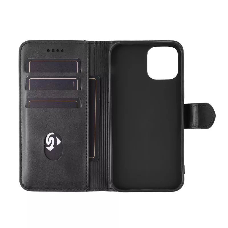 Dėklas-piniginė eSTUFF ES67110011-BULK, skirtas iPhone 17 Pro Max, juodas, 3 kortelių kišenės