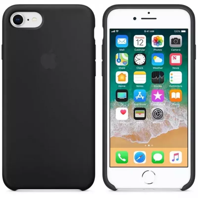Apple MQGK2ZM/A silikoninis dėklas iPhone 8/7 juodas