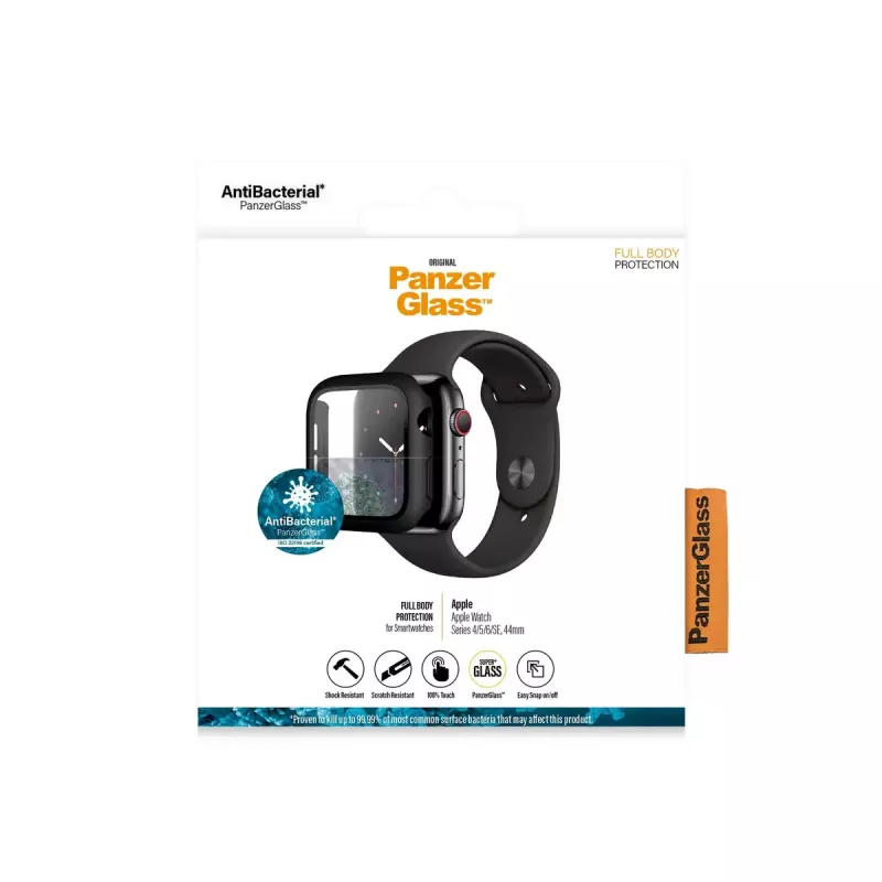 PanzerGlass ® Full Body Case juodas Apple Watch SE 3 | SE | 6 | 5 | 4 | 44mm