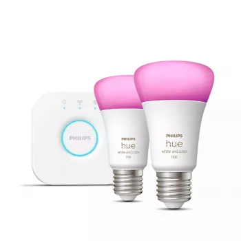 Philips Hue White and Colour Ambience išmanioji LED lempučių rinkinys — 2× E27 11W, Bluetooth/Zigbee