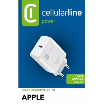 Cellularline USB-C įkroviklis 20W – iPhone 8 ir vėlesniems modeliams