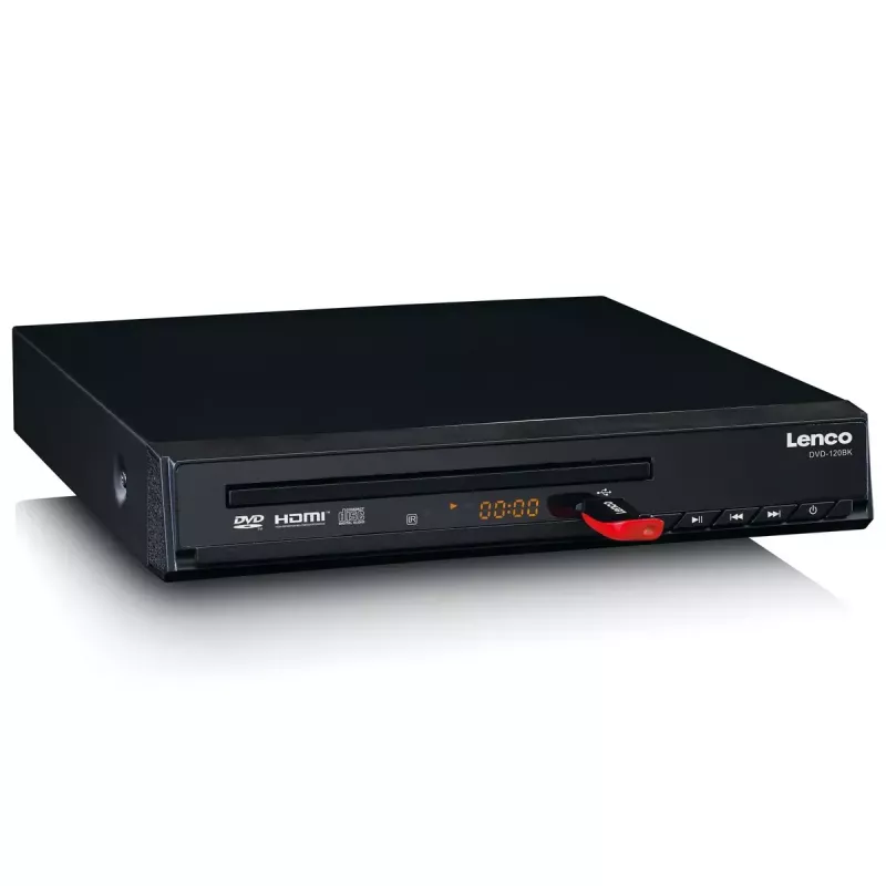 DVD grotuvas Lenco DVD-120 juodas NTSC PAL 20-20000 Hz 90 dB