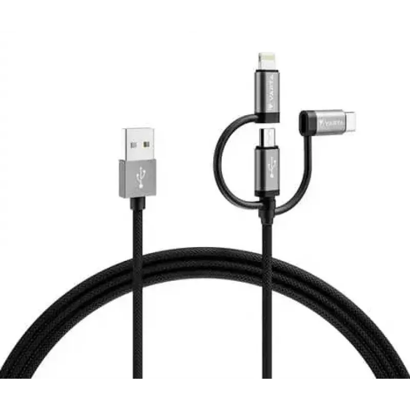 Varta Speed Charge & Sync 3-in-1 kabelis, USB-A į Lightning/Micro-USB/USB-C