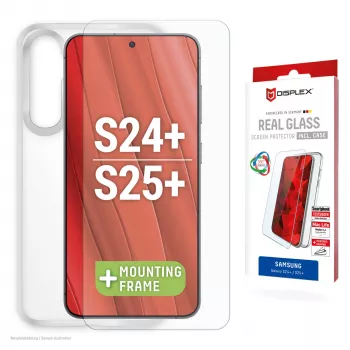 Displex apsauginis stiklas + dėklas Samsung Galaxy S24+/S25+, Eco montavimo rėmelis, atsparus įbrėžimams