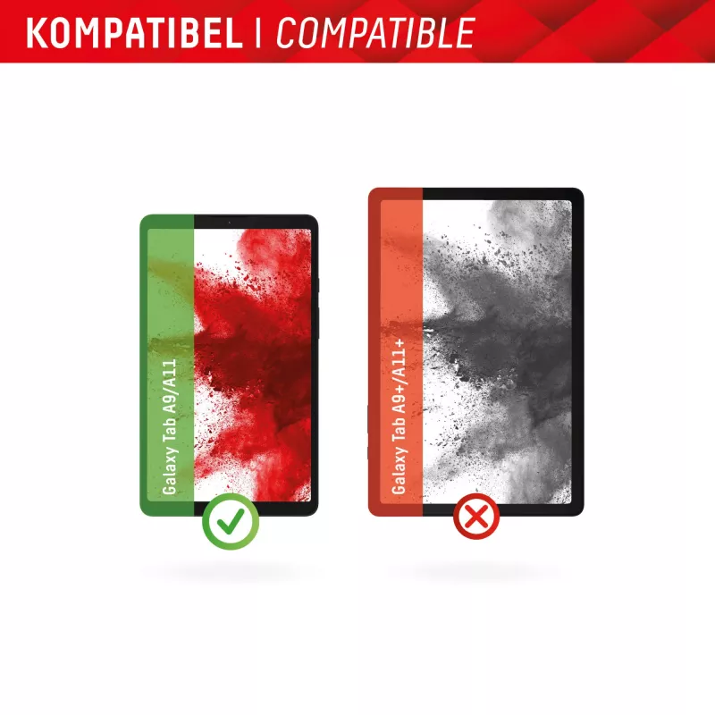 Displex Tablet Glass (9H) Samsung Galaxy Tab A11/A9, Eco montavimo rėmelis, nedūžtantis
