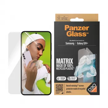 PanzerGlass ® ECO MATRIX ekrano apsauga su D3O® Samsung Galaxy S24+ | Itin platus prigludimas su AlignerKit