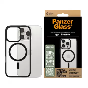 PanzerGlass HardCase Skaidrus su Juodu Rėmeliu MagSafe iPhone 16 Pro