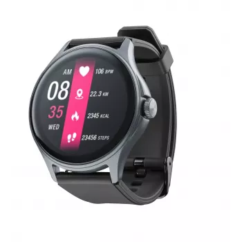 Cellularline ION PRO Round Bluetooth® išmanusis laikrodis su programėle, 3.51 cm (1.38 colio) TFT jutiklinis ekranas, juodas