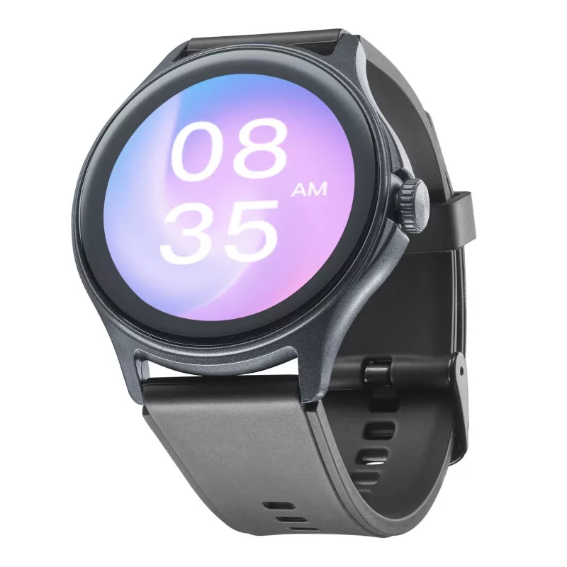 Cellularline ION PRO Round Bluetooth® išmanusis laikrodis su programėle, 3.51 cm (1.38 colio) TFT jutiklinis ekranas, juodas