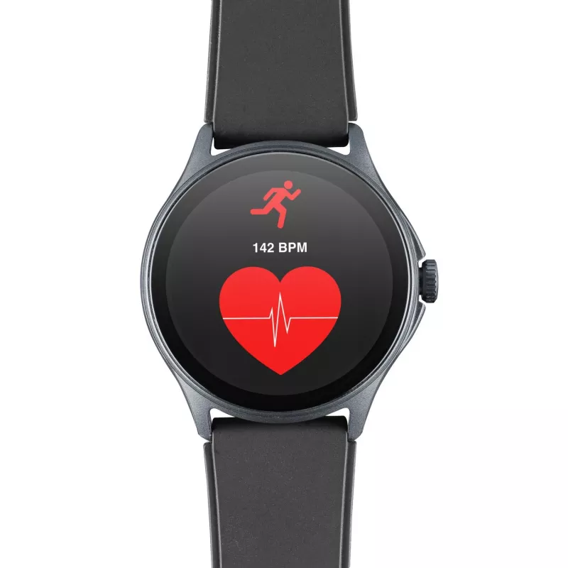 Cellularline ION PRO Round Bluetooth® išmanusis laikrodis su programėle, 3.51 cm (1.38 colio) TFT jutiklinis ekranas, juodas