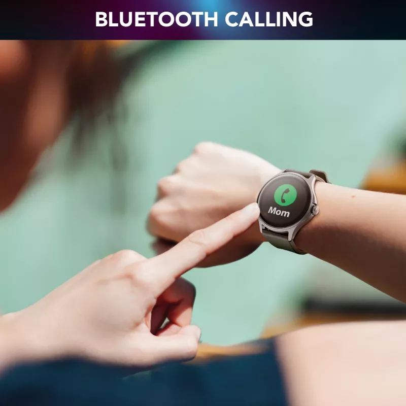 Cellularline ION PRO Round Bluetooth® išmanusis laikrodis su programėle, 3.51 cm (1.38 colio) TFT jutiklinis ekranas, juodas