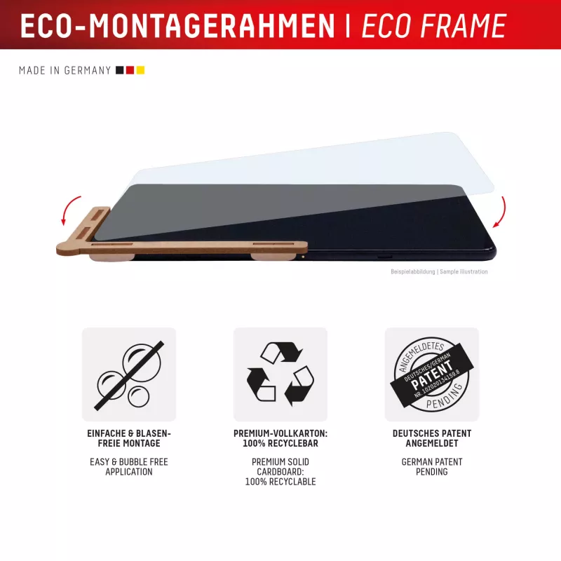 Displex Tablet Glass (9H), skirtas Samsung Galaxy Tab S10 FE+, su Eco montavimo rėmeliu, nedūžtantis