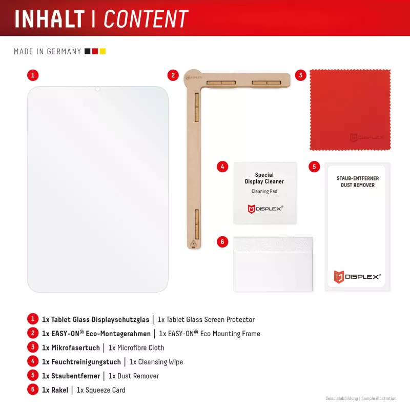 Displex Tablet Glass (9H), skirtas Samsung Galaxy Tab S10 FE+, su Eco montavimo rėmeliu, nedūžtantis