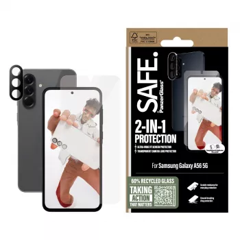 PanzerGlass SAFE. by ® 2-in-1 komplektas Samsung Galaxy A56 5G atsparus įbrėžimams ir smūgiams