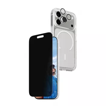 PanzerGlass CARE Privacy Case 3-in-1 iPhone 17 Pro – privatumo apsauga, integruotas kameros dangtelis