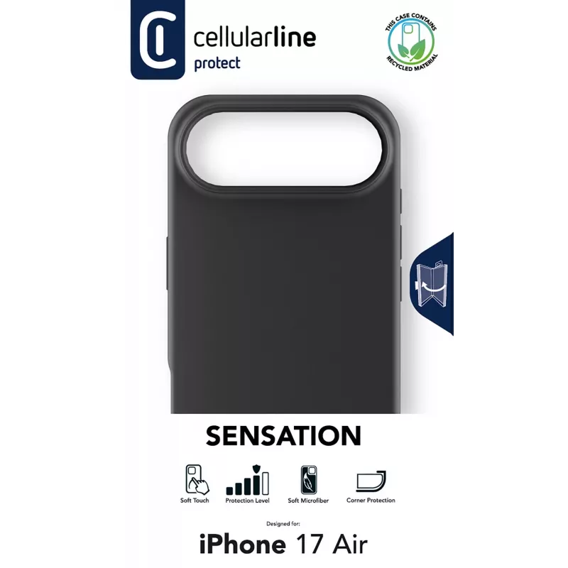 Cellularline Sensation dėklas iPhone Air – itin minkštas silikoninis dėklas su soft-touch apdaila