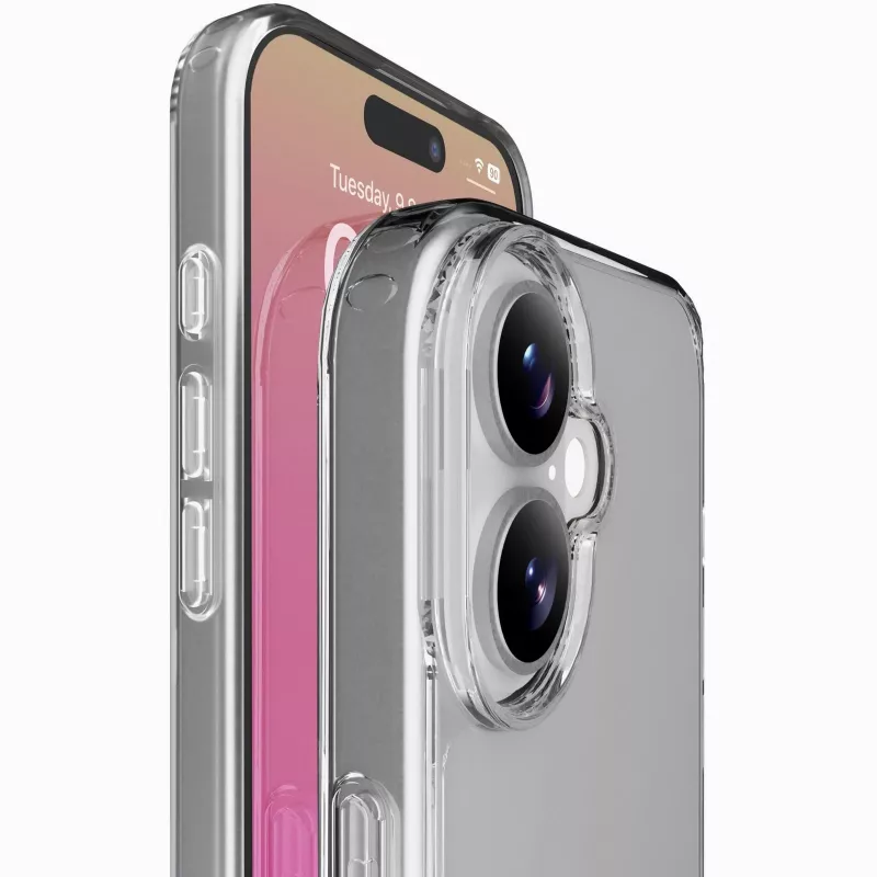 Cellularline Clear Protect kietas dėklas su guminiais kraštais, iPhone 17