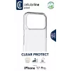 Cellularline Clear Protect kietas dėklas iPhone 17 Pro su guminiais kraštais