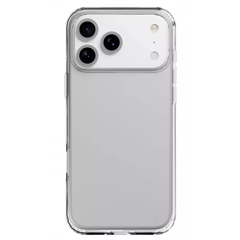Cellularline Clear Protect kietas dėklas iPhone 17 Pro su guminiais kraštais