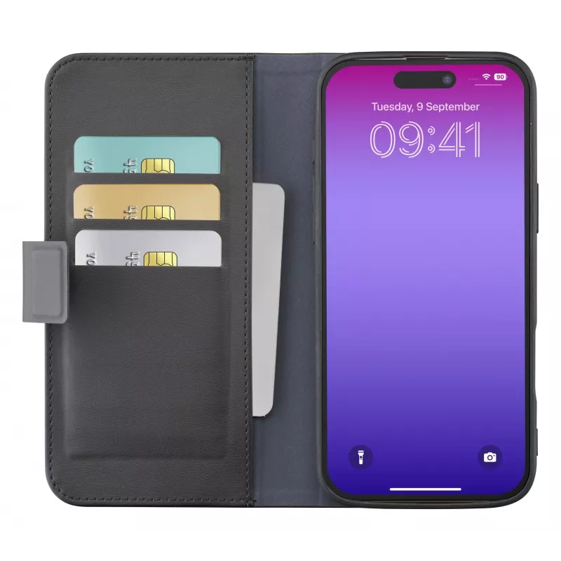 Cellularline Book Agenda dėklas iPhone 17 Pro su magnetiniu užsegimu, odos efekto