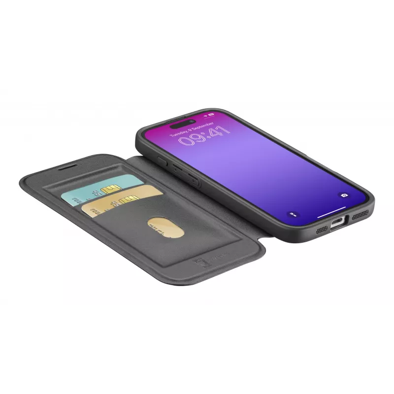 Cellularline Daily Mag dėklas iPhone 17 Pro knygelės tipo su permatoma kieta nugarėle, suderinamas su MagSafe® ekosistema