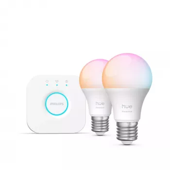 Philips Hue White and colour ambience Essential pradinis rinkinys: 2 E27 išmaniosios lemputės (806 lm)
