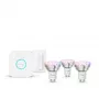 Philips Hue White and colour ambience Essential pradinis rinkinys: 3 GU10 išmaniosios lemputės (345 lm) + reguliatorius