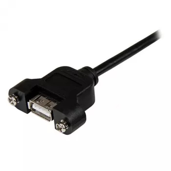 StarTech.com 1 pėdos skydelio montavimo USB laidas A į A - M/M, 0,3 m, USB A, USB A, USB 2.0, Vyriškas/Moteriškas, Juodas