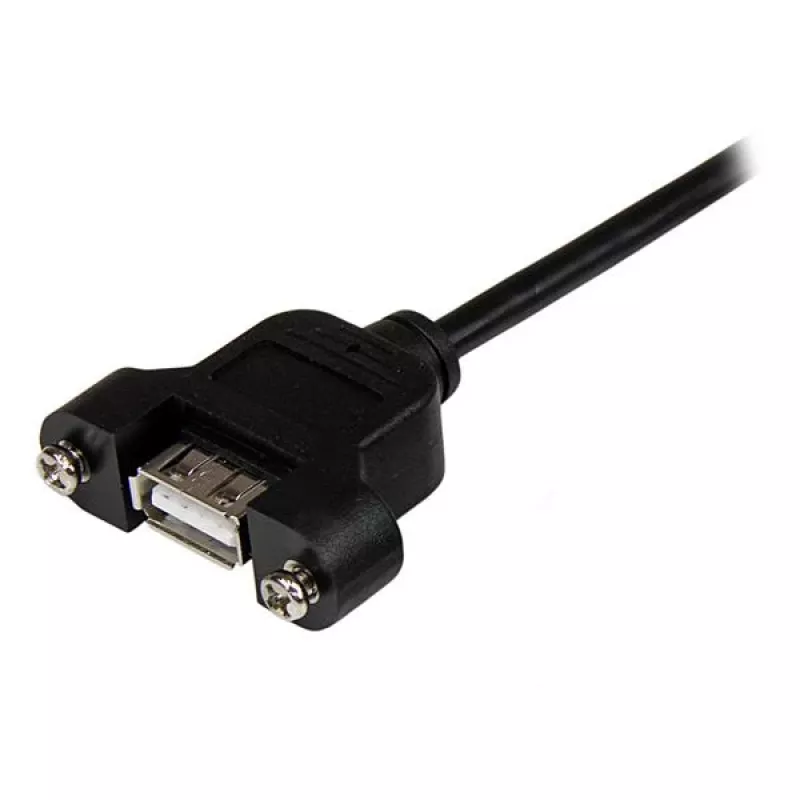 StarTech.com 1 pėdos skydelio montavimo USB laidas A į A - M/M, 0,3 m, USB A, USB A, USB 2.0, Vyriškas/Moteriškas, Juodas