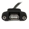 StarTech.com 1 pėdos skydelio montavimo USB laidas A į A - M/M, 0,3 m, USB A, USB A, USB 2.0, Vyriškas/Moteriškas, Juodas