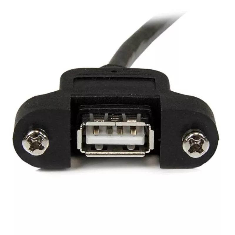 StarTech.com 1 pėdos skydelio montavimo USB laidas A į A - M/M, 0,3 m, USB A, USB A, USB 2.0, Vyriškas/Moteriškas, Juodas