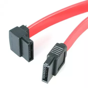 StarTech.com 12 colių SATA į kairėje pusėje lenktą SATA Serial ATA kabelis, 0,3048 m, Kištukas/Kištukas, Raudonas, 10 g, 128 mm, 0,7 mm