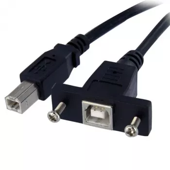 StarTech.com USBPNLBFBM3 0,91 m USB B laido komplektas su skydelio montavimo jungtimi, USB 2.0, juoda