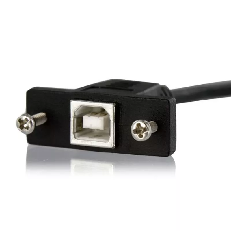 StarTech.com USBPNLBFBM3 0,91 m USB B laido komplektas su skydelio montavimo jungtimi, USB 2.0, juoda