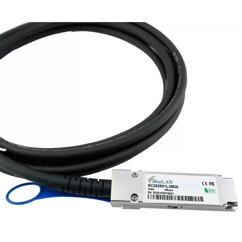 BlueOptics QSFP28-DAC-5M-SO tiesioginis prijungimo kabelis 5 m, QSFP28 vyriškas/vyriškas
